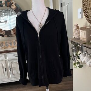 Quince Cashmere Black Hooded Sweatshirt